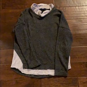 Grey collared sweater
